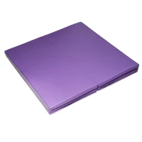 Soozier 8' x 4' x 2" PU Leather Folding Gymnastics Martial Arts Tumbling Mat - Purple(m-5)