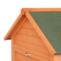 PawHut Large Outdoor Lockable Chicken Coop Solid Wood Deluxe Bunny Hen Hutch Kit with Nesting Box and Run(m-9)