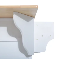 HomCom Kitchen Rolling Island Cart with Drawers Wood Top Drop-Leaf Table Cart on Wheels - White(m-12)