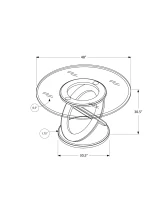 Monarch 48" Round Tempred Glass Top Contemporary Wooden Base Dining Table - Espresso Brown Finish(m-4)