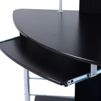 HomCom 45" Arch Tower Corner Computer Desk with Hutch- Walnut(m-7)