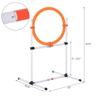 PawHut Dog Agility Equipment Dog Outdoor Agility Training Exercise Games Equipment Jump Ring / Hurdle Bar(m-3)
