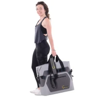Outsunny 50 Quart Portable Insulated Waterproof Soft-Sided Cooler Picnic Tote Bag - Grey(m-1)
