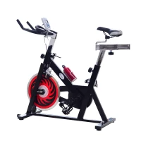 Soozier Indoor Stationary Cycling Exercise Bike w/LCD Display - Black and Red(m-1)