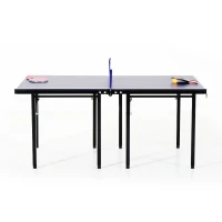 Aosom 5' Folding Indoor / Outdoor Table Tennis Table with Net and Paddle Sets(m-4)