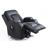HOMCOM PU Leather Heated Vibrating Massage Recliner Chair with Remote(m-2)