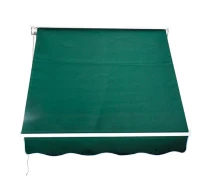 Outsunny 6' Drop Arm Manual Retractable Window Awning - Green(m-1)