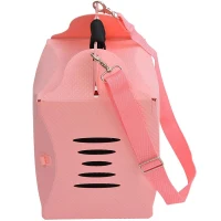 Pawhut Portable Folding Pet Dog Travel Carrying Tote Bag House Kennel - Pink(m-3)