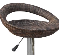 HomCom Vintage Adjustable Open Back Rattan Bucket Seat Patio Bar Stool - Set of 2(m-4)