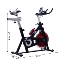Soozier Indoor Stationary Cycling Exercise Bike w/LCD Display - Black and Red(m-4)