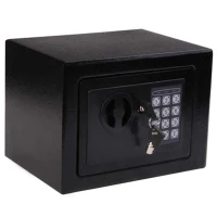 HomCom 9" x 7" x 7" Steel Electronic Digital Security Safe - Black(m-5)