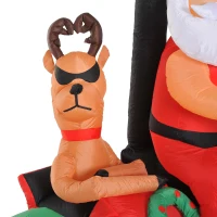 HomCom 6' Christmas Inflatable Santa Claus Reindeer Riding Motorcycle LED Lighted Yard Decoration(m-8)