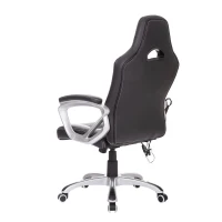 HomCom Race Car Style PU Leather Heated Massaging Office Chair - Black and White(m-7)