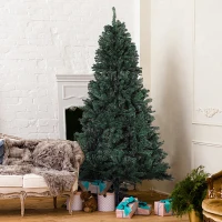 HOMCOM 7.5’ Unlit Spruce Artificial Christmas Tree with Metal Stand   1346Tips(m-2)