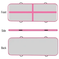 Soozier Inflatable Air Mat 16.5’ Air Track with Pump - Light Grey/Pink(m-6)