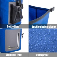 Outsunny 25 Quart Capacity Soft Sided Waterproof Insulated Backpack Cooler Bag - Blue(m-7)