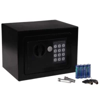 HomCom 9" x 7" x 7" Steel Electronic Digital Security Safe - Black(m-4)