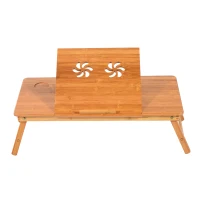 HomCom 28” Adjustable Wooden Folding Bamboo Laptop Bathtub Tray Table With Storage Drawer(m-8)