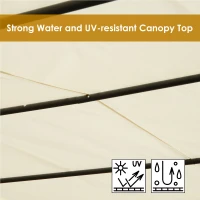 Outsunny 10’ x 12’ Steel Fabric Retractable Pergola Canopy Shade Kit - Cream White(m-12)