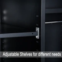 HOMCOM 71" Steel Garage Storage Cabinet Corner Cabinet with Adjustable Shelves Room Bookshelf - Black(m-13)