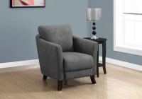 Monarch Plush Transitional Style Farmhouse Accent Armchair - Grey Microfiber(m-2)