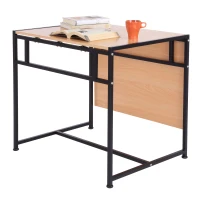 HomCom 47" Versatile Wood Top Drop Leaf Office Computer Desk Folding Side Table - Black(m-14)