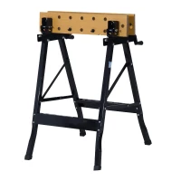 HomCom 25” Adjustable Folding Portable Work Bench and Vise – 330lb Capacity(m-1)