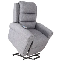 HOMCOM Power Lift Chair Heated Vibrating Massage Recliner Sofa with Remote Grey(m-1)
