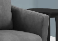Monarch Plush Transitional Style Farmhouse Accent Armchair - Grey Microfiber(m-3)