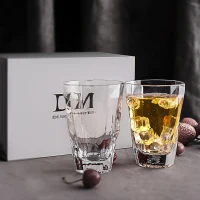 D.M. DESIGN-MASTER Highball Glasses - Stemless Glass for Wine, Martini, Champagne, Beer, Cocktail - No Lead Premium Hand-Blown Crystal Glass, 14.8 oz. - Set of 2(m-5)