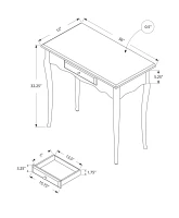 Monarch 36" Traditional French Style Queen Anne-Style Storage Drawer Hall Accent Console Table - Antique White Finish(m-4)