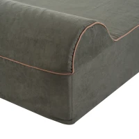 PawHut Orthopedic 52" x 36" Suede Padded Pet Dog Bed  Memory Foam Bolster with Pillow - Army Green with Brown Liner(m-8)