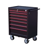 HomCom Steel Rolling Tool Chest Storage Cabinet with 7 Sliding Drawer & Handle(m-1)