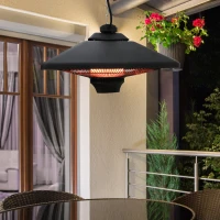 Outsunny 20" 1500W Outdoor Electric Patio Heater Ceiling Lamp with LED and Remote(m-3)