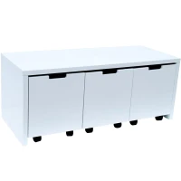 HomCom Modern Home Office 3-Drawer Wheeled File Cabinet Organizer - White(m-2)