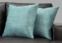 Monarch 18" x 18" Solid Decorative Throw Pillow (Set of 2) - Aqua(m-2)