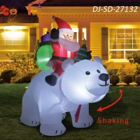 COMIN 6 Foot Tall Garden Inflatable Polar Bear & Santa (can shake)(m-11)