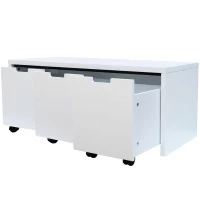 HomCom Modern Home Office 3-Drawer Wheeled File Cabinet Organizer - White(m-5)