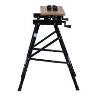 HomCom 25” Adjustable Folding Portable Work Bench and Vise – 330lb Capacity(m-6)