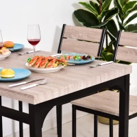 HomCom 5 Piece Dining Table Set Classic Dining Room Table Set with Chairs Kitchen Furniture(m-10)