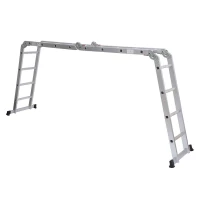 HomCom 15.5' Adjustable Multi-Purpose Aluminum Folding Ladder(m-1)