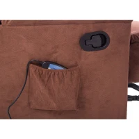 HomCom Faux Suede Heated Vibrating Massage Recliner Chair with Remote - Cinnamon Brown(m-9)