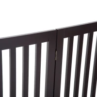 PawHut 36" x 80" Wooden Freestanding 4 Panel Expandable Pet Gate - Rich Espresso(m-9)