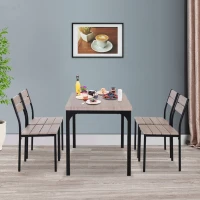 HomCom 5 Piece Dining Table Set Classic Dining Room Table Set with Chairs Kitchen Furniture(m-6)