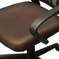 HomCom Adjustable Mesh Mid Back Computer Desk Office Task Chair - Brown(m-8)