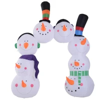 HOMCOM 9’ Outdoor Lawn Inflatable Inflatable Christmas Arch - Smiling Snowmen(m-1)