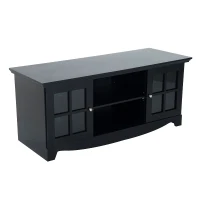 HomCom 56” Modern Country Media Storage Entertainment Center TV Stand- Matte Black(m-1)