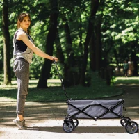 Maxwell Heavy Duty Collapsible Cart All-Terrain Utility Wagon Garden Cart for Shopping, Outdoor Activities, Fishing, Gardening - Grey(m-5)