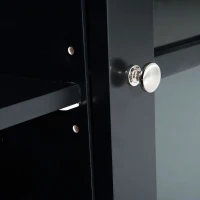 HomCom 56” Modern Country Media Storage Entertainment Center TV Stand- Matte Black(m-5)