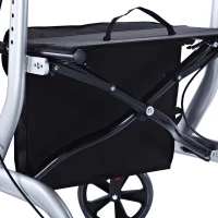 HomCom Aluminum Folding Rollator Walker w/ Seat and 8" Wheels(m-7)